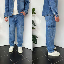 Джинсы мужские Турция I8 Denim (багги)  оптом 47501362 0545-42