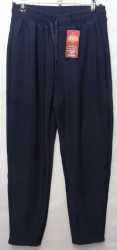 Спортивные штаны женские БАТАЛ на меху (dark blue) оптом 91602384 SY2069-2
