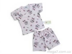Костюм, Kids-modnik оптом 261920 комплект футболка-шорти пудровий