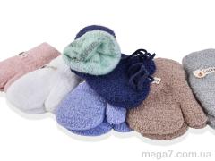 Варежки, RuBi оптом 2538 (14см) хутро mix