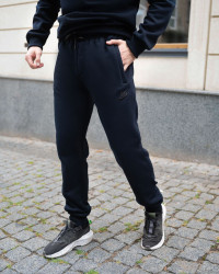 Спортивные штаны мужские на флисе (темно-синий) оптом КLM 65948037 102-2