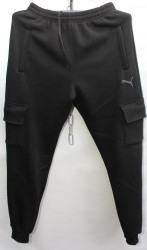 Спортивные штаны мужские на флисе (черный) оптом 57623094 08-61