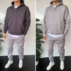 Худі чоловічі на флісі (темно-сірий) оптом 