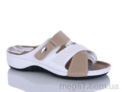 Шлепки, Sali-2 оптом 05-29 білий-корич.к.
