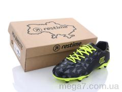 Футбольная обувь, Restime оптом DMB21413-2 black-grey-lime