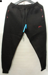Спортивные штаны мужские БАТАЛ на флисе (черный) оптом 94710825 02-41