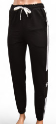 Спортивные штаны женские (черный) оптом 65138294 03-59