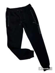 Спортивные штаны мужские на флисе (чорний) оптом 53698721 22-99