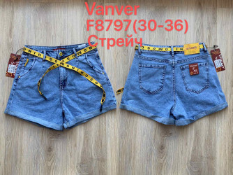 Шорты джинсовые женские VANVER БАТАЛ оптом Vanver 56324798 F8797-3