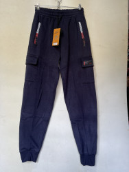 Спортивные штаны мужские на флисе (dark blue) оптом 70132984 06-18