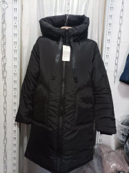 Куртки зимние женские БАТАЛ на меху (черный) оптом 29041687 01-3