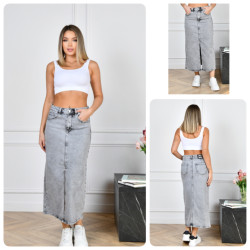 Спідниці джинсові жіночі ПОЛУБАТАЛ оптом LADY JEANS 