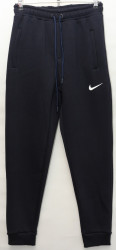 Спортивные штаны мужские на флисе (темно синий) оптом 91586243 227-9