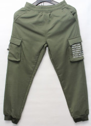 Спортивные штаны мужские на флисе (khaki) оптом 89543071 N91002-6