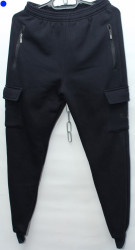 Спортивные штаны мужские на флисе (dark blue) оптом 15879340 06-22