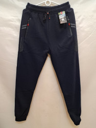 Спортивные штаны мужские на флисе (dark blue) оптом 79514380 7128-29