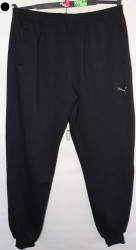 Спортивные штаны мужские БАТАЛ на флисе (black) оптом 53196708 06-53