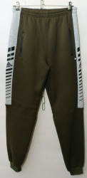 Спортивные штаны мужские на флисе (khaki) оптом Турция 84917320 03-23