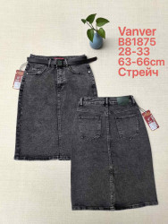 Юбки джинсовые женские VANVER ПОЛУБАТАЛ оптом 08164953 B81875-2
