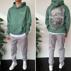 Худі чоловічі на флісі оптом THREE BLACK