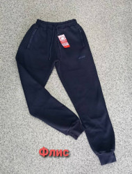 Спортивные штаны мужские на флисе (dark blue) оптом 83097214 01-3