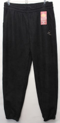Спортивные штаны женские БАТАЛ на меху (black) оптом 31940725 2035-5