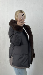 Куртки зимние (графит) женские оптом 01935864 9272-18