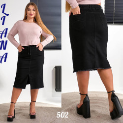 Спідниці джинсові жіночі БАТАЛ оптом Liana 