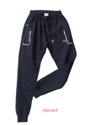 Спортивные штаны мужские с начесом (черный) оптом 13472985 02-9