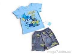 Костюм, Kids-modnik оптом 261920 комплект футболка-шорти блакитно-синій