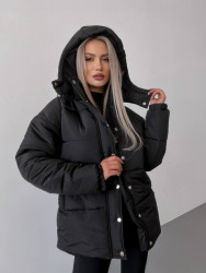 Куртки зимние женские (черный) оптом 94736815 10443-3