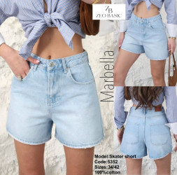 Шорты джинсовые женские ZEO BASIC оптом 73489521 5352-9