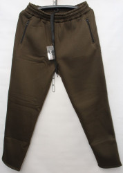 Спортивные штаны мужские БАТАЛ на флисе (khaki) оптом 76918234 051-3