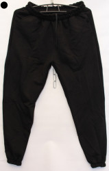 Спортивні штани жіночі БАТАЛ на флісі (black) оптом