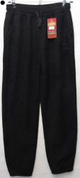 Спортивные штаны женские БАТАЛ на меху (black) оптом 50382194 2011-1