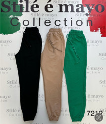 Спортивные штаны женские (зеленый) оптом 45036198 7212-3