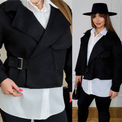 Куртки кожзам женские ПОЛУБАТАЛ оптом 42198370 1461-1-192