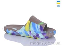 Шлепки, Inblue оптом D24 мікс папуга коричневий