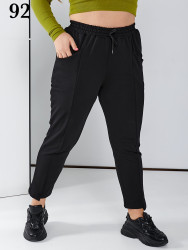 Спортивные штаны женские БАТАЛ (черный) оптом 71052834 92-2