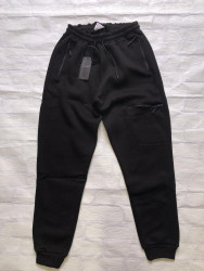 Спортивные штаны мужские с начесом (черный) оптом 07983251 06-31