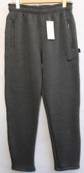 Спортивные штаны мужские на флисе (gray) оптом 75340681 111-12