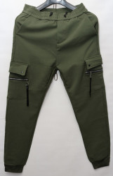Спортивные штаны мужские на флисе (khaki) оптом 60382714 01-1