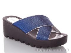 Шлепки, DeMur оптом W777-18-blue-silver