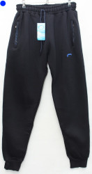 Спортивные штаны мужские БАТАЛ на флисе (dark blue) оптом 36205719 7116-36