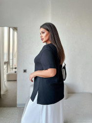 Футболки жіночі БАТАЛ (чорний) оптом VERONIKA RESHETNOK 