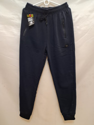Спортивные штаны мужские БАТАЛ на флисе (dark blue) оптом 39567480 6036-49