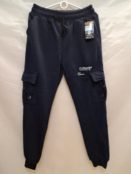 Спортивные штаны мужские на флисе (dark blue) оптом 85160372 6085-17