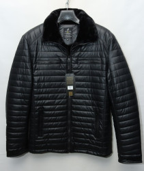 Куртки зимние кожзам мужские FUDIAO на меху (black) оптом 25349108 6022-44