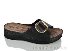 Шлепки, Lot Shoes оптом 003 чорний шкіра