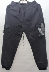 Спортивные штаны мужские на флисе (grey) оптом 94683012 91004-15